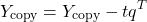 \[Y_{\text{copy}} = Y_{\text{copy}} - t q^T\]
