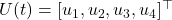 U(t) = [u_1,u_2,u_3,u_4]^\top