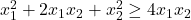 x_1^2 + 2x_1x_2 + x_2^2 &\geq 4x_1x_2