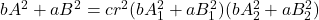 bA^2+aB^2=cr^2(bA_1^2+aB_1^2)(bA_2^2+aB_2^2)