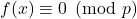 f(x) \equiv 0 \pmod p