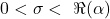 0<\sigma<\ \Re(\alpha)