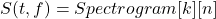 \[S(t, f) = Spectrogram [k][n]\]