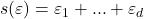s(\varepsilon) = \varepsilon_1 +...+\varepsilon_d