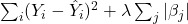 \sum_{i}(Y_i - \hat{Y}_i)^2 + \lambda \sum_{j} |\beta_j|