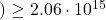 )\geq 2.06\cdot 10^{15}