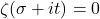 \zeta(\sigma+it)=0