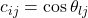 c_{i j}=\cos \theta_{l j}