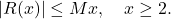 \[|R(x)| \leq M x, \quad x \geq 2 .\]