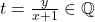 t = \frac{y}{x + 1} \in \mathbb{Q}