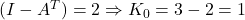 \rank(I - A^T) = 2 \Rightarrow \rank K_0 = 3 - 2 = 1