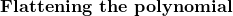 \item \textbf{Flattening the polynomial}