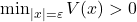 \min_{|x|=\varepsilon} V(x)>0