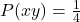 P(xy)=\frac{1}{4}