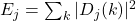 E_j = \sum_k |D_j(k)|^2