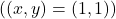 ( (x,y) = (1,1) )