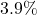 3.9\%