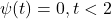 \psi(t)=0, t<2
