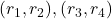 (r_1,r_2), (r_3,r_4)
