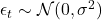 \epsilon_t \sim \mathcal{N}(0, \sigma^2)