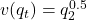 v(q_t) = q_2^{0.5}