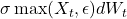 \sigma \max(X_t, \epsilon) dW_t