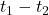 t_1 - t_2
