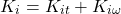 \begin{equation*}K_i = K_{it} + K_{i\omega}\end{equation*}
