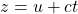 z = u + ct