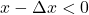 x - \Delta x<0