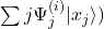 \sum{j} \Psi_{j}^{(i)}|x_{j}\rangle)