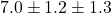 7.0\pm1.2\pm1.3