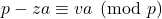p-za \equiv va \pmod p