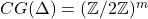 CG(\Delta) = (\mathbb{Z}/2\mathbb{Z})^m