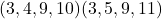 \[(3,4,9,10)(3,5,9,11)\]