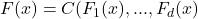 F(x)=C(F_1(x),...,F_d(x)
