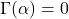 \Gamma(\alpha)=0