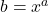 b = x^a