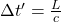 \Delta t '=\frac{L}{c}