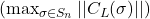 ( \max_{\sigma \in S_n} ||C_L(\sigma)|| )