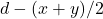 d-(x+y)/2
