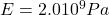 E=2.0&times;10^9Pa