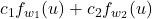 c_1 f_{w_1}(u)+c_2f_{w_2}(u)