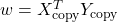 w = X_{\text{copy}}^T Y_{\text{copy}}