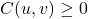 C(u,v) \geq 0