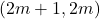 (2m + 1,2m)