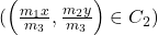 (\left(\frac{m_1 x}{m_3}, \frac{m_2 y}{m_3}\right) \in C_2)