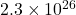 2.3 \times 10^{26}