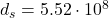 d_{s} = 5.52 \cdot 10^8