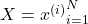 X = {x^{(i)}}_{i=1}^N